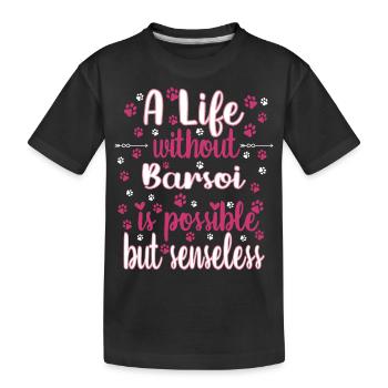 Leben Liebe Hunderasse Barsoi Hund - Kinder Premium Bio T-Shirt - Schwarz - Vorne