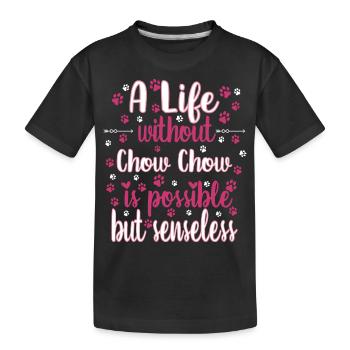 Leben Liebe Hunderasse Chow Chow Hund - Kinder Premium Bio T-Shirt - Schwarz - Vorne