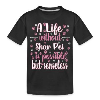 Leben Liebe Hunderasse Shar Pei Hund - Kinder Premium Bio T-Shirt - Schwarz - Vorne