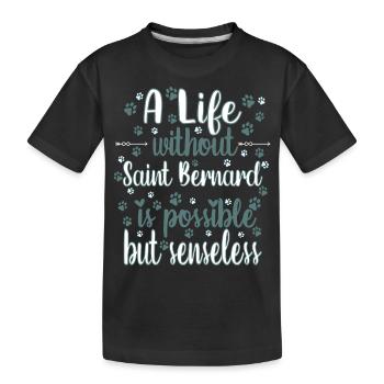 Leben Liebe Hunderasse Saint Bernard Hund - Kinder Premium Bio T-Shirt - Schwarz - Vorne