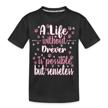 Hund Leben Liebe Hunderasse Drever - Kinder Premium Bio T-Shirt - Schwarz - Vorne