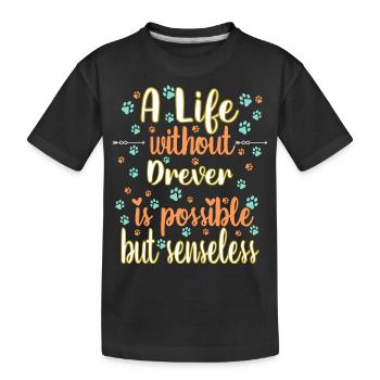 Hund Leben Liebe Hunderasse Drever - Kinder Premium Bio T-Shirt - Schwarz - Vorne