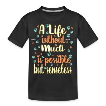 Hund Leben Liebe Hunderasse Mudi - Kinder Premium Bio T-Shirt - Schwarz - Vorne