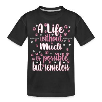 Hund Leben Liebe Hunderasse Mudi - Kinder Premium Bio T-Shirt - Schwarz - Vorne