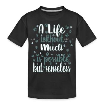 Hund Leben Liebe Hunderasse Mudi - Kinder Premium Bio T-Shirt - Schwarz - Vorne