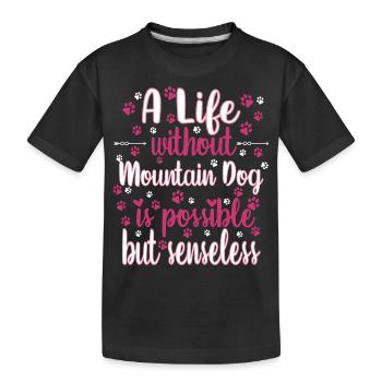 Hund Leben Liebe Hunderasse Sennenhund - Kinder Premium Bio T-Shirt - Schwarz - Vorne