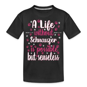 Hund Leben Liebe Hunderasse Schnauzer - Kinder Premium Bio T-Shirt - Schwarz - Vorne