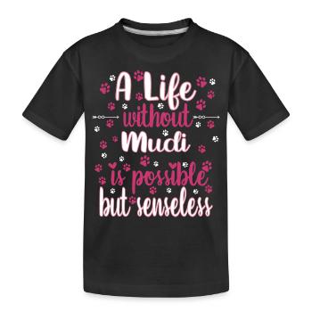Hund Leben Liebe Hunderasse Mudi - Kinder Premium Bio T-Shirt - Schwarz - Vorne