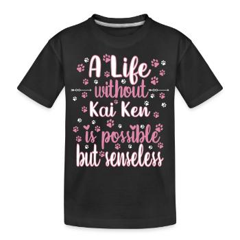 Hund Leben Liebe Hunderasse Kai Ken - Kinder Premium Bio T-Shirt - Schwarz - Vorne