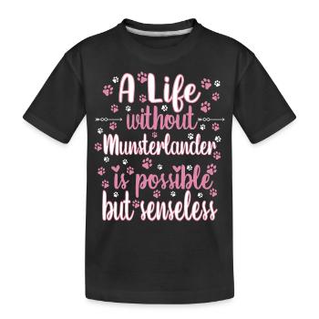 Hund Leben Liebe Hunderasse Münsterländer - Kinder Premium Bio T-Shirt - Schwarz - Vorne