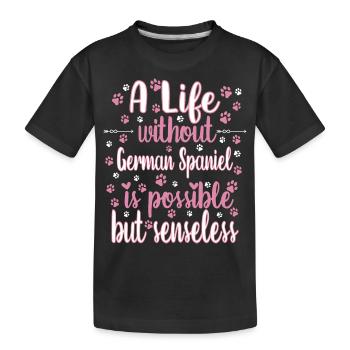 Hund Leben Liebe Hunderasse Spaniel - Kinder Premium Bio T-Shirt - Schwarz - Vorne