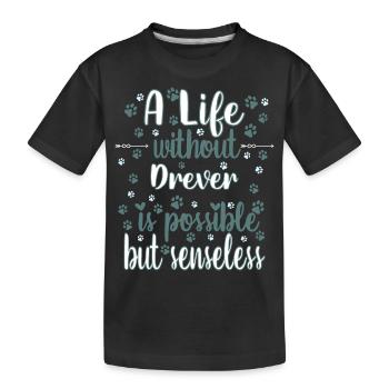 Hund Leben Liebe Hunderasse Drever - Kinder Premium Bio T-Shirt - Schwarz - Vorne