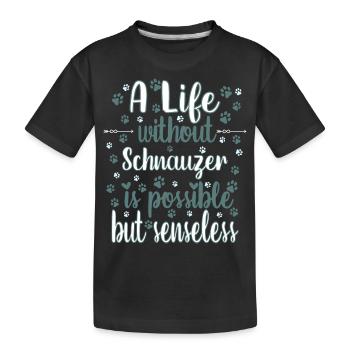 Hund Leben Liebe Hunderasse Schnauzer - Kinder Premium Bio T-Shirt - Schwarz - Vorne