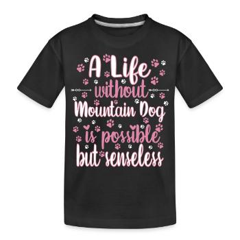 Hund Leben Liebe Hunderasse Sennenhund - Kinder Premium Bio T-Shirt - Schwarz - Vorne