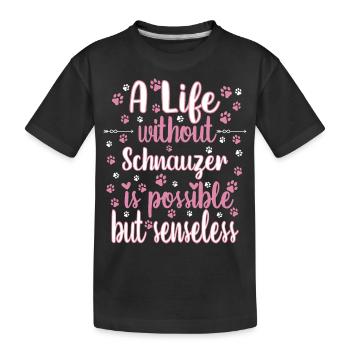 Hund Leben Liebe Hunderasse Schnauzer - Kinder Premium Bio T-Shirt - Schwarz - Vorne