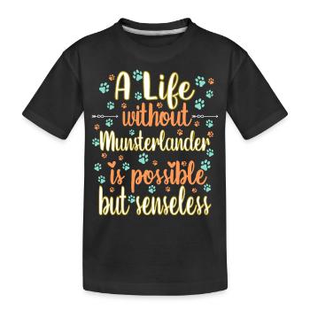 Hund Leben Liebe Hunderasse Münsterländer - Kinder Premium Bio T-Shirt - Schwarz - Vorne