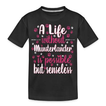 Hund Leben Liebe Hunderasse Münsterländer - Kinder Premium Bio T-Shirt - Schwarz - Vorne