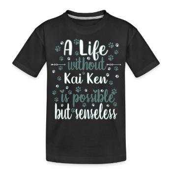 Hund Leben Liebe Hunderasse Kai Ken - Kinder Premium Bio T-Shirt - Schwarz - Vorne