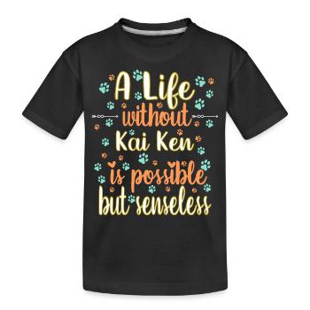 Hund Leben Liebe Hunderasse Kai Ken - Kinder Premium Bio T-Shirt - Schwarz - Vorne