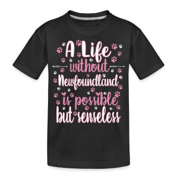Hund Leben Liebe Hunderasse Neufundländer - Kinder Premium Bio T-Shirt - Schwarz - Vorne