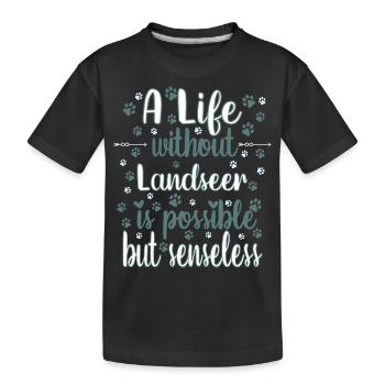 Hund Leben Liebe Hunderasse Landseer - Kinder Premium Bio T-Shirt - Schwarz - Vorne