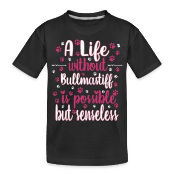 Hund Leben Liebe Hunderasse Bullmastiff - Kinder Premium Bio T-Shirt - Schwarz - Vorne