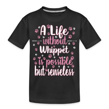 Hund Leben Liebe Hunderasse Whippet - Kinder Premium Bio T-Shirt - Schwarz - Vorne