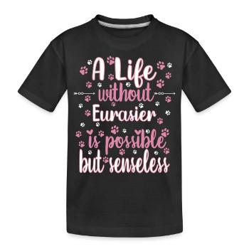 Hund Leben Liebe Hunderasse Eurasier - Kinder Premium Bio T-Shirt - Schwarz - Vorne