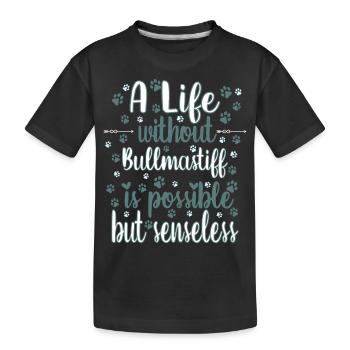 Hund Leben Liebe Hunderasse Bullmastiff - Kinder Premium Bio T-Shirt - Schwarz - Vorne