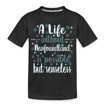 Hund Leben Liebe Hunderasse Neufundländer - Kinder Premium Bio T-Shirt - Schwarz - Vorne