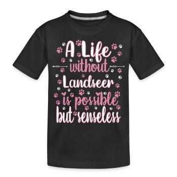 Hund Leben Liebe Hunderasse Landseer - Kinder Premium Bio T-Shirt - Schwarz - Vorne