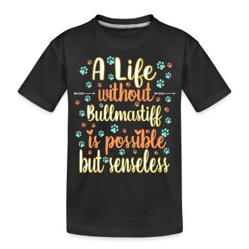 Hund Leben Liebe Hunderasse Bullmastiff - Kinder Premium Bio T-Shirt - Schwarz - Vorne
