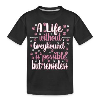 Hund Leben Liebe Hunderasse Greyhound - Kinder Premium Bio T-Shirt - Schwarz - Vorne