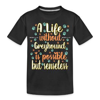 Hund Leben Liebe Hunderasse Greyhound - Kinder Premium Bio T-Shirt - Schwarz - Vorne
