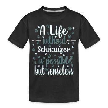 Hund Leben Liebe Hunderasse Hokkaido - Kinder Premium Bio T-Shirt - Schwarz - Vorne