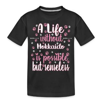 Hund Leben Liebe Hunderasse Hokkaido - Kinder Premium Bio T-Shirt - Schwarz - Vorne