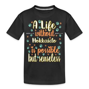 Hund Leben Liebe Hunderasse Hokkaido - Kinder Premium Bio T-Shirt - Schwarz - Vorne