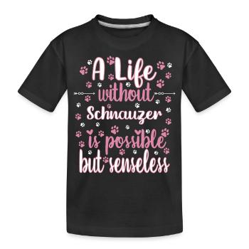 Hund Leben Liebe Hunderasse Schnauzer - Kinder Premium Bio T-Shirt - Schwarz - Vorne