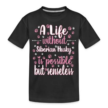 Hund Leben Liebe Hunderasse Sibirischer Husky - Kinder Premium Bio T-Shirt - Schwarz - Vorne