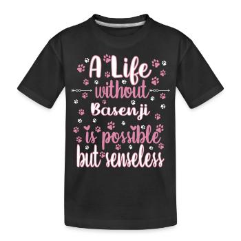 Hund Leben Liebe Hunderasse Basenji - Kinder Premium Bio T-Shirt - Schwarz - Vorne