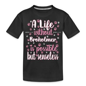 Hund Leben Liebe Hunderasse Broholmer - Kinder Premium Bio T-Shirt - Schwarz - Vorne