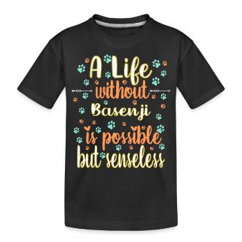 Hund Leben Liebe Hunderasse Basenji - Kinder Premium Bio T-Shirt - Schwarz - Vorne