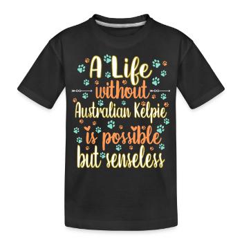 Hund Leben Liebe Hunderasse Australian Kelpie - Kinder Premium Bio T-Shirt - Schwarz - Vorne