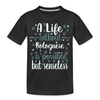 Hund Leben Liebe Hunderasse Bologneser - Kinder Premium Bio T-Shirt - Schwarz - Vorne
