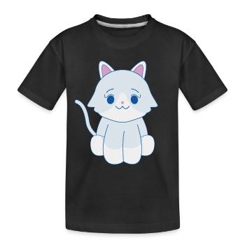 Chat blanc - T-shirt bio Premium Enfant - noir - Devant