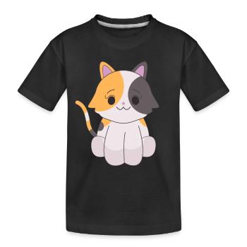 Chat Calico - T-shirt bio Premium Enfant - noir - Devant