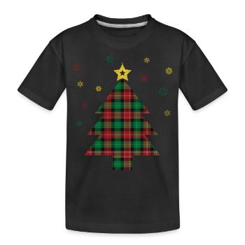 Imprimé à carreaux Sapin de Noël - T-shirt bio Premium Enfant - noir - Devant