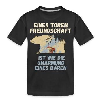 Umarmung eines Bären - Kinder Premium Bio T-Shirt - Schwarz - Vorne