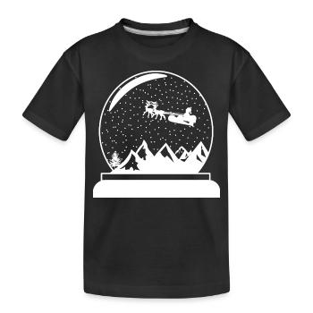 Snow Globe Christmas Globe Design - Kids' Premium Organic T-Shirt - black - Front