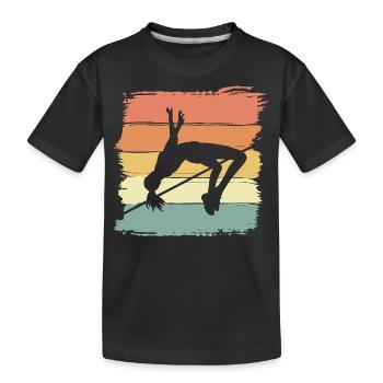 Hochsprung Frauen Hochsprung Retro - Kinder Premium Bio T-Shirt - Schwarz - Vorne